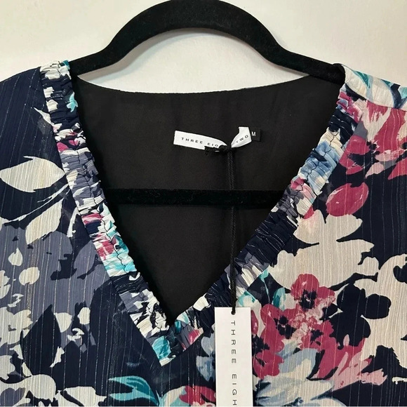 Three Eighty Two Women’s Ruffle Sleeve V-Neck Mini Dress in Como Size M NWT - Picture 6 of 10